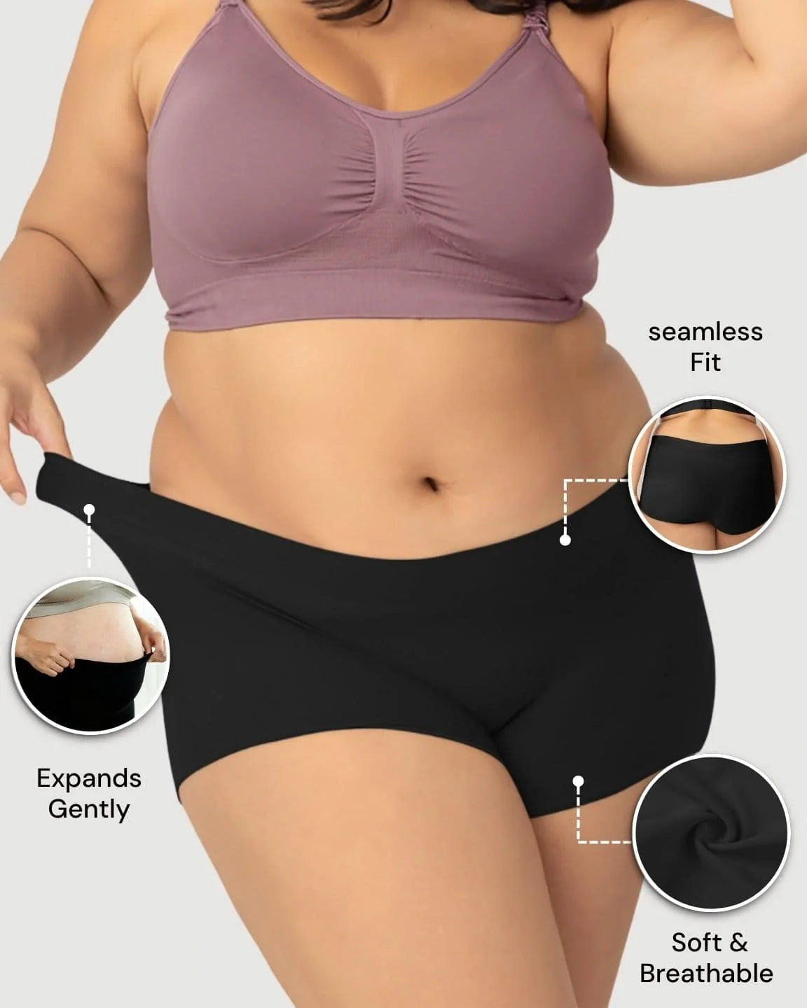 Bump Society – The Comfort Collection: Seamless Stretch Comfort Maternity Briefs