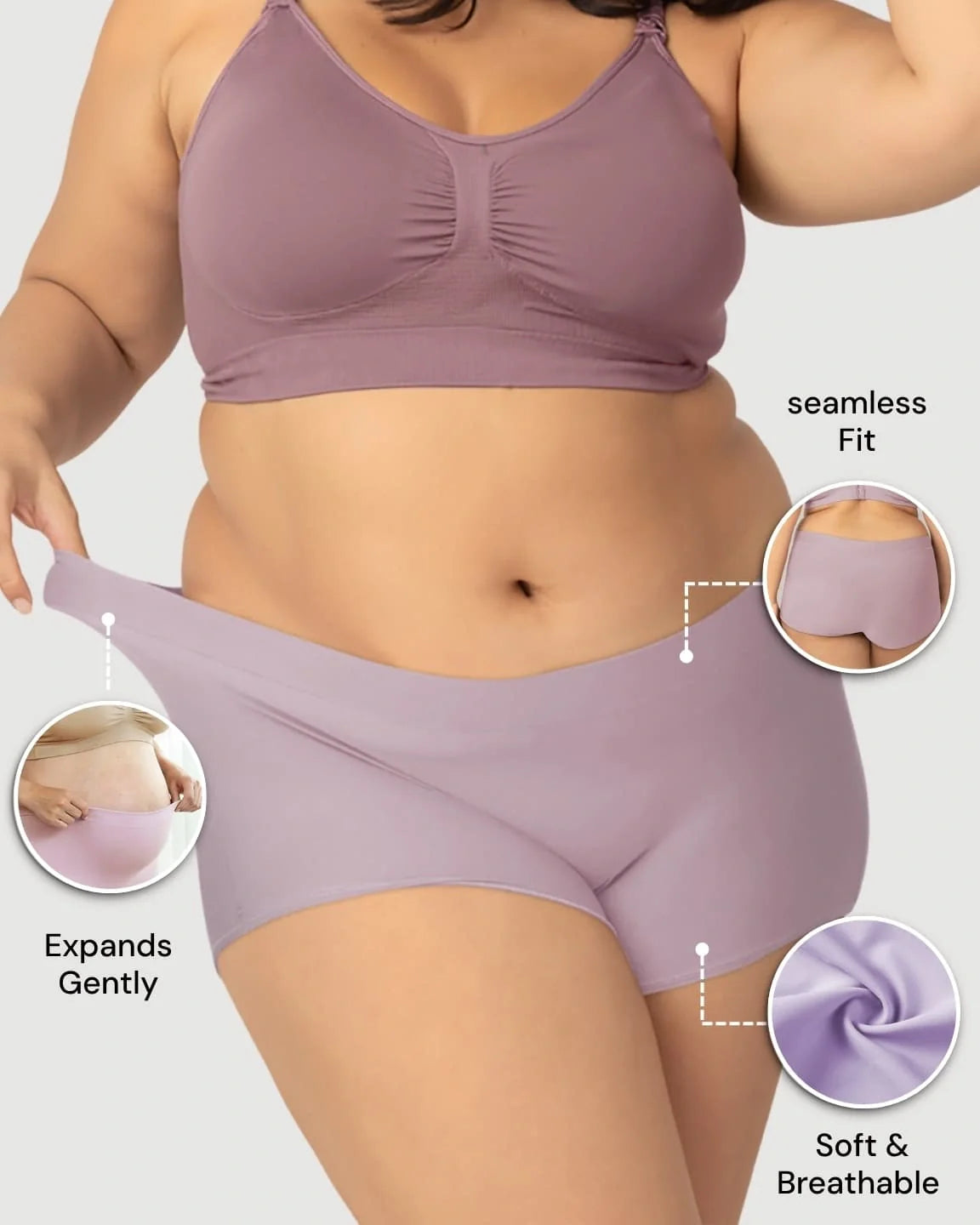 Bump Society – The Comfort Collection: Seamless Stretch Comfort Maternity Briefs