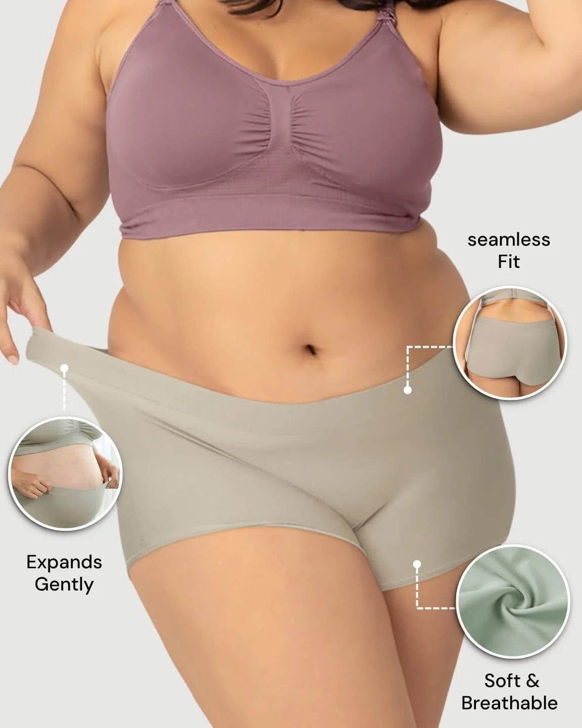 Bump Society – The Comfort Collection: Seamless Stretch Comfort Maternity Briefs