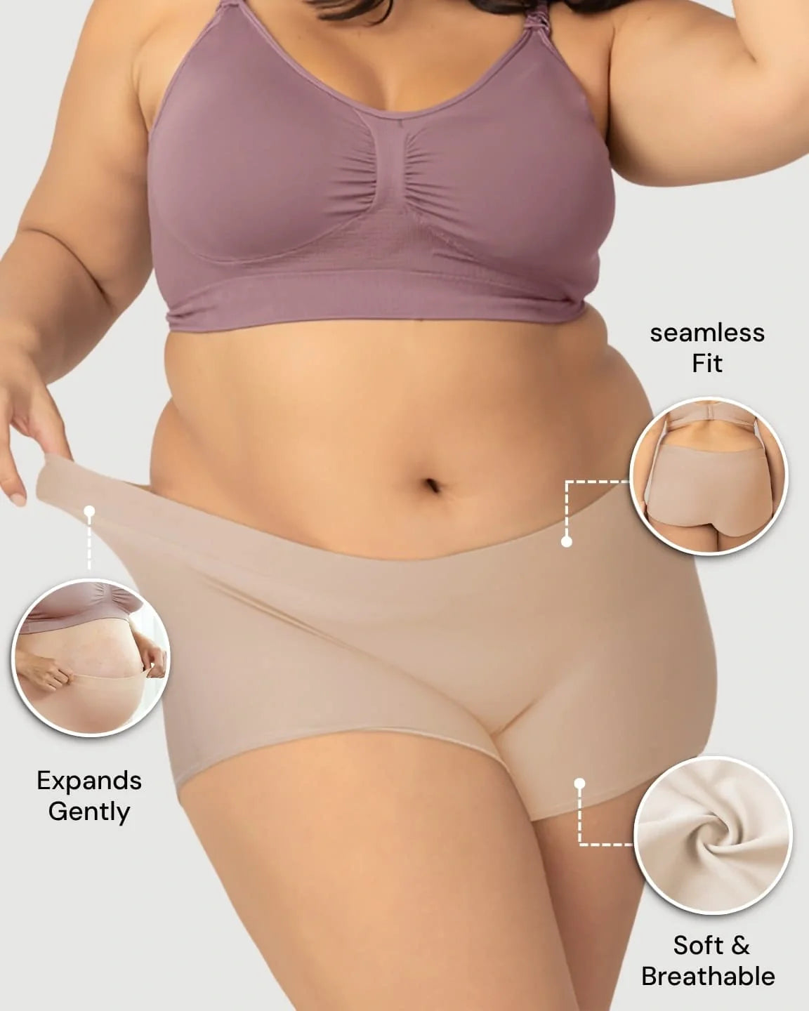 Bump Society – The Comfort Collection: Seamless Stretch Comfort Maternity Briefs