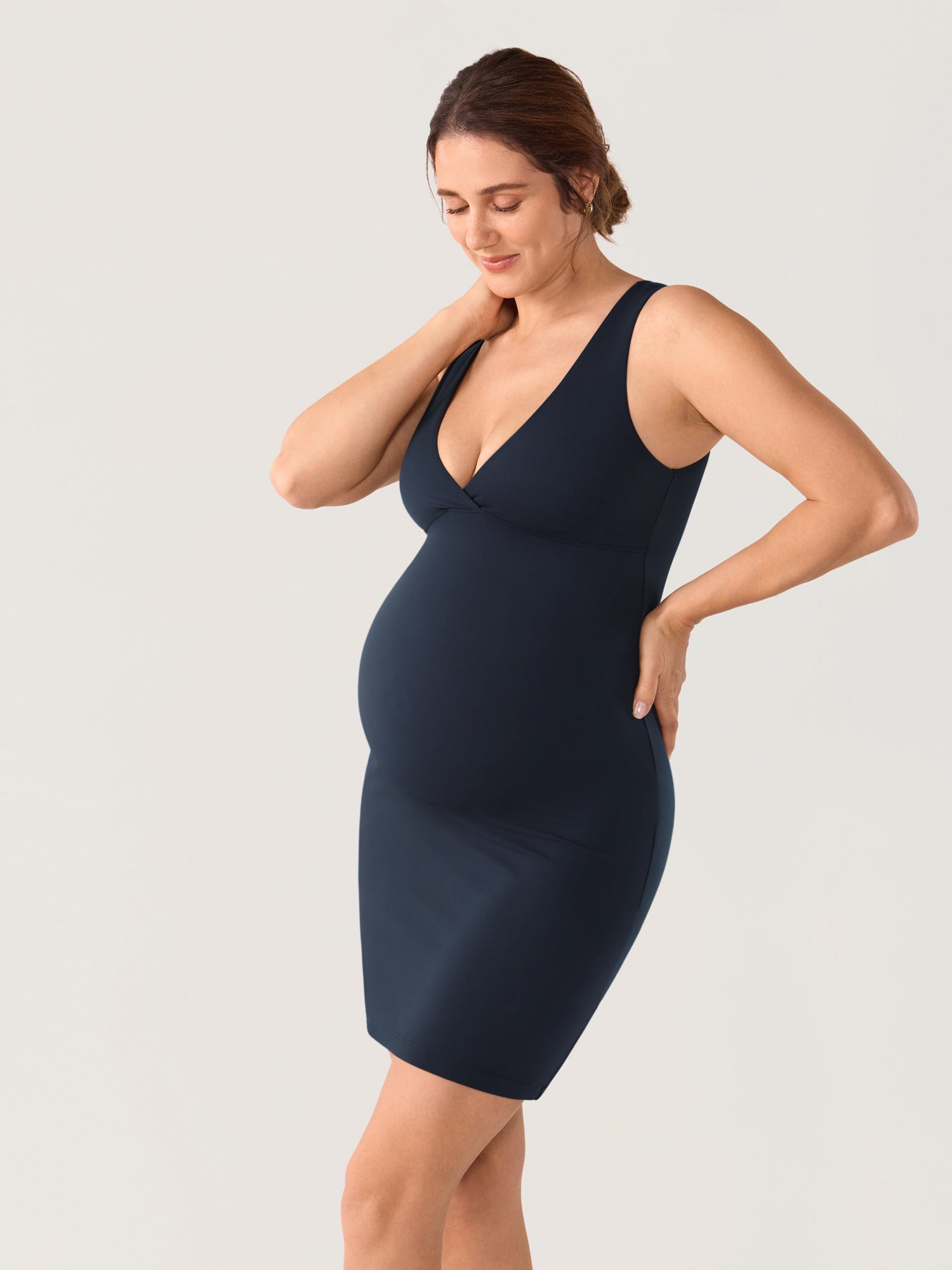 Ava | Elegant Soft Crossover Maternity Dress for Nursing and Baby Showers 2