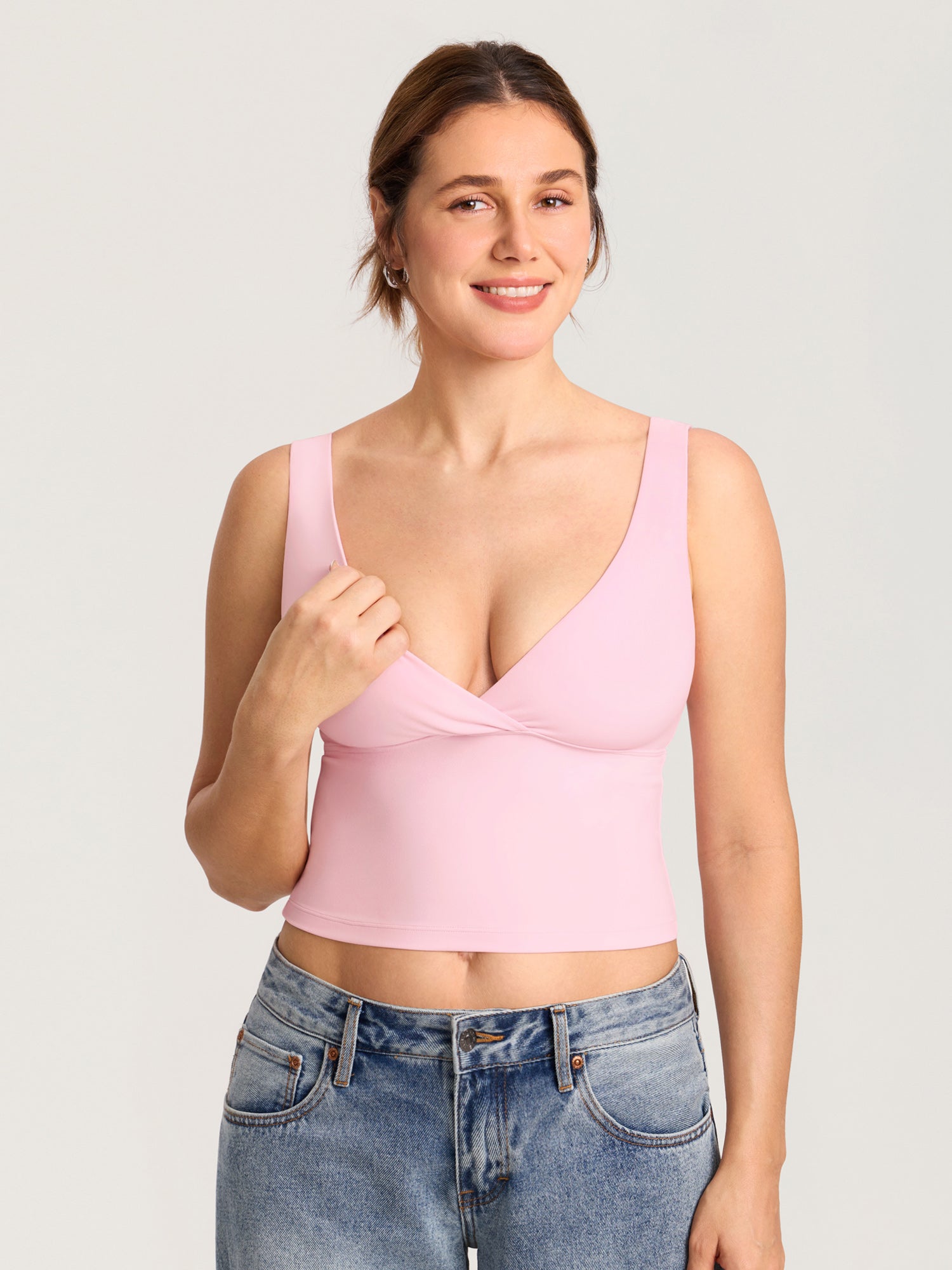 Ava | Soft Crossover Nursing Crop Tank Top 11