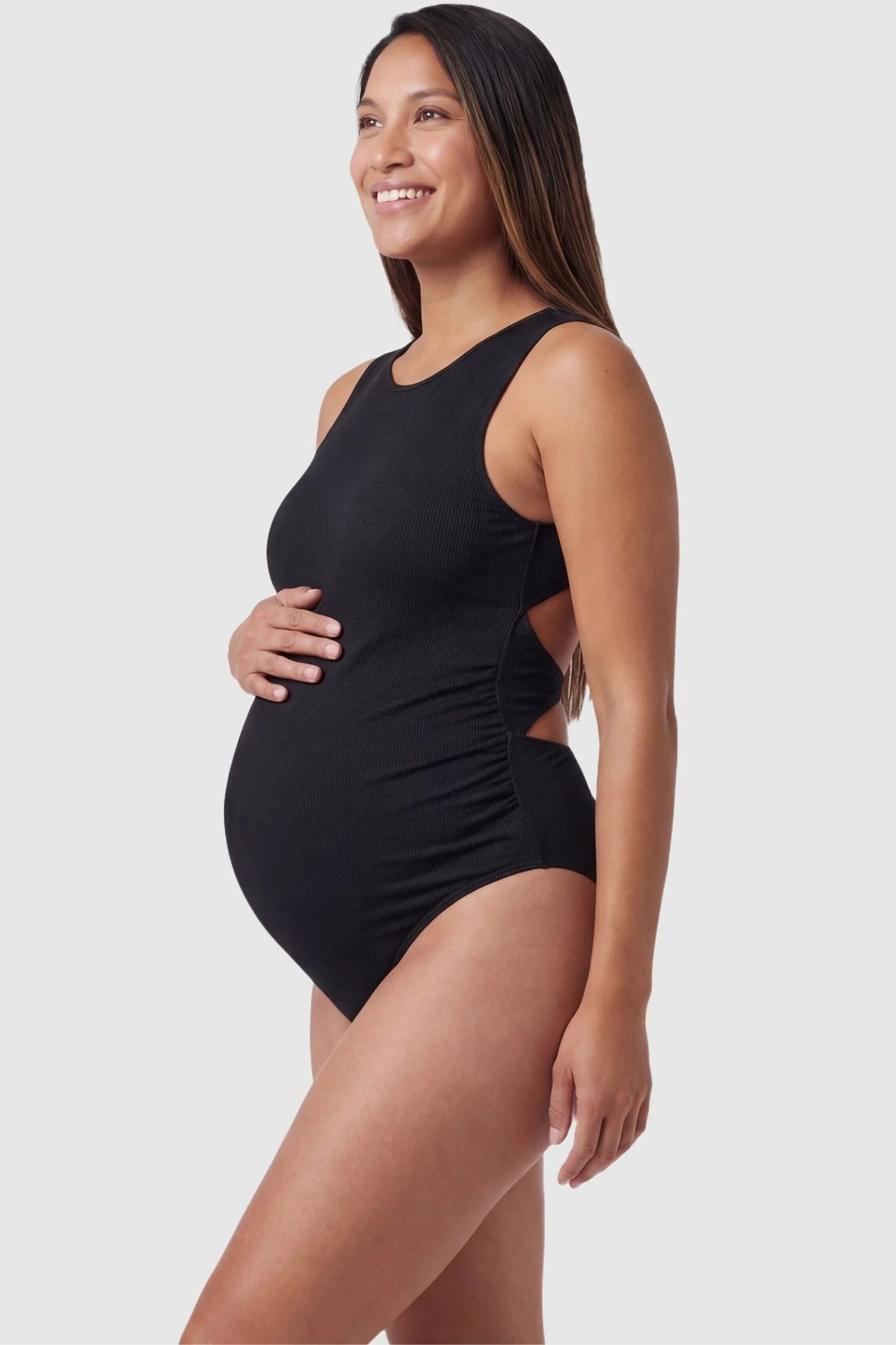 Ava | Stylish Ribbed Tie-Back Maternity Swimsuit 2
