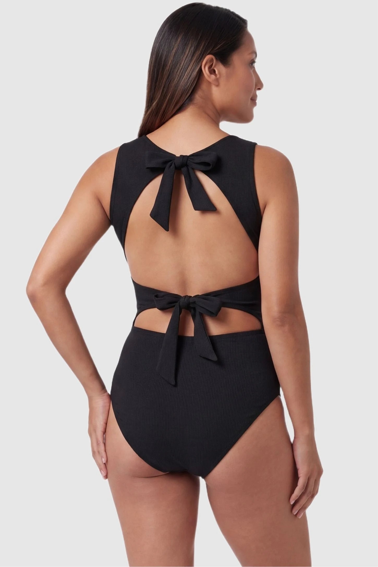 Ava | Stylish Ribbed Tie-Back Maternity Swimsuit 3
