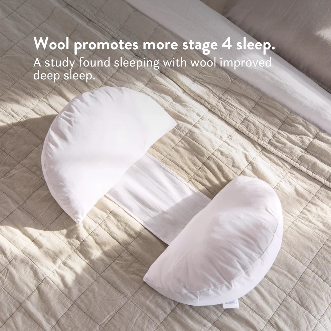 Bella Women's Pregnancy Pillow | Adjustable British Wool Filling, Hypoallergenic Support 4