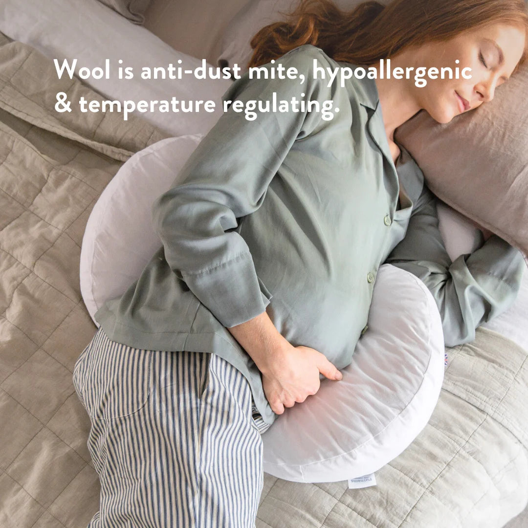 Bella Women's Pregnancy Pillow | Adjustable British Wool Filling, Hypoallergenic Support 5