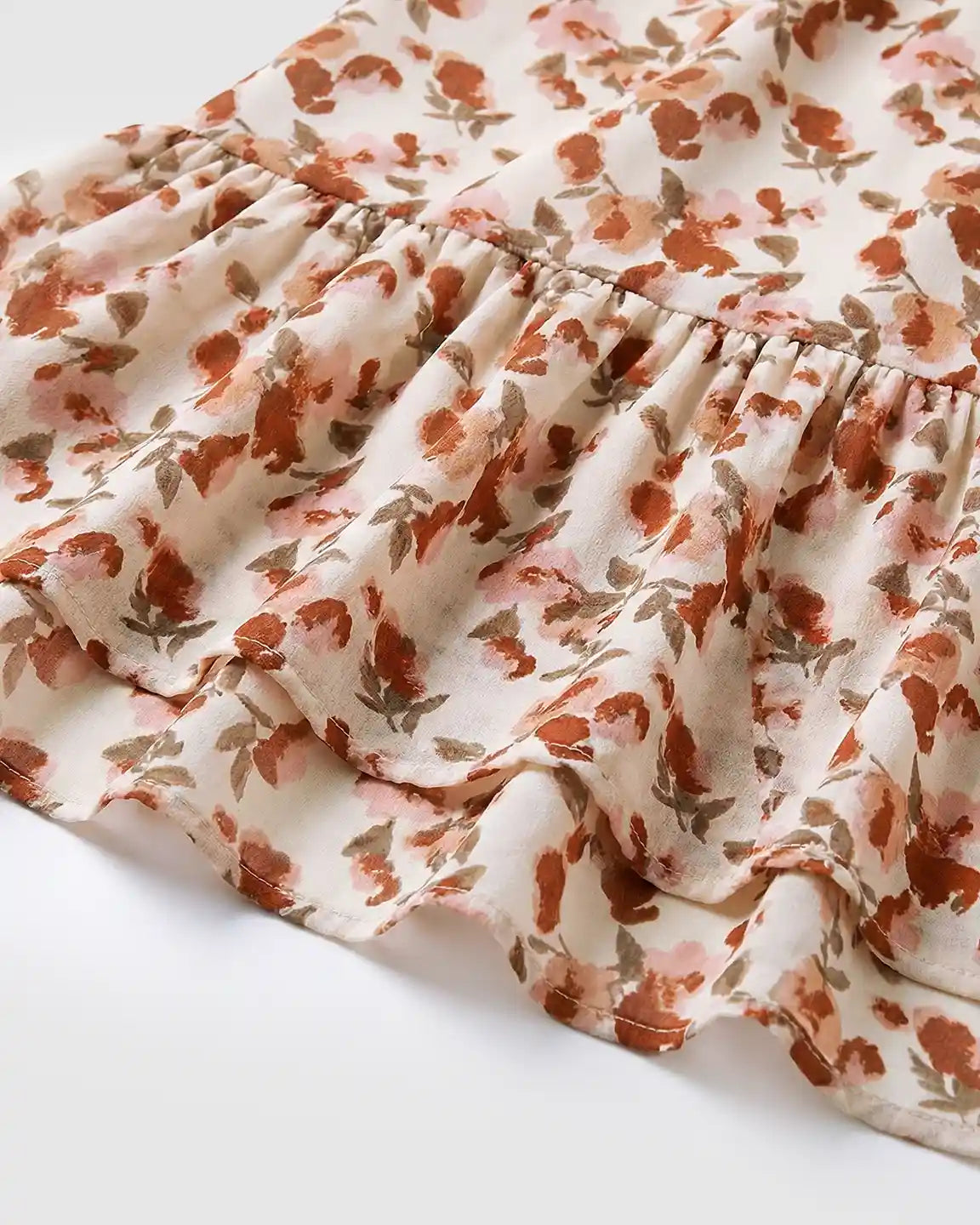 Bump Society – The Comfort Collection: Spaghetti Strap Floral Tiered Maternity Midi Dress