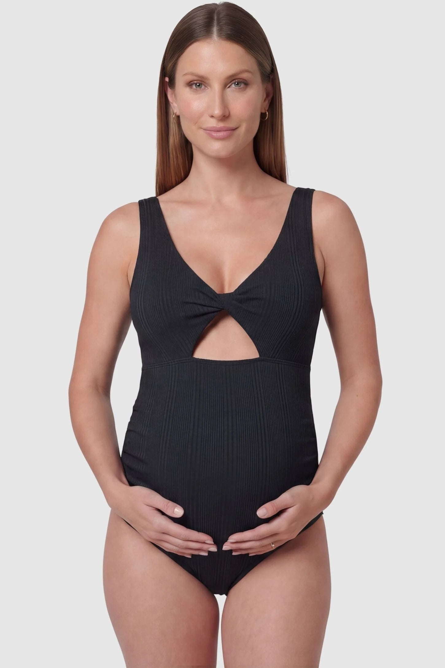 Lily | Chic Cutout Ruched Maternity Swimsuit 0