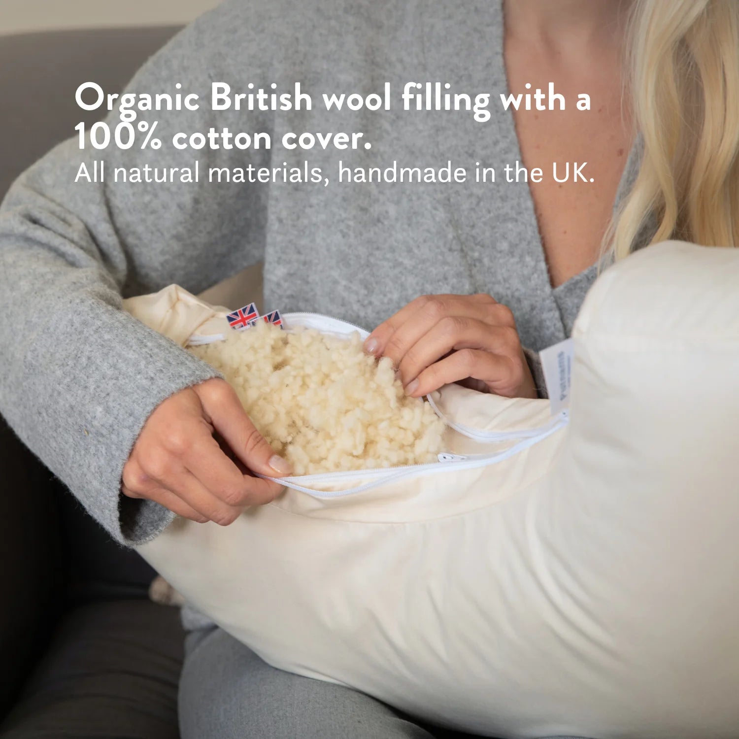 Olivia Nursing Pillow | Organic Cotton & British Wool, Best Breastfeeding Support 2