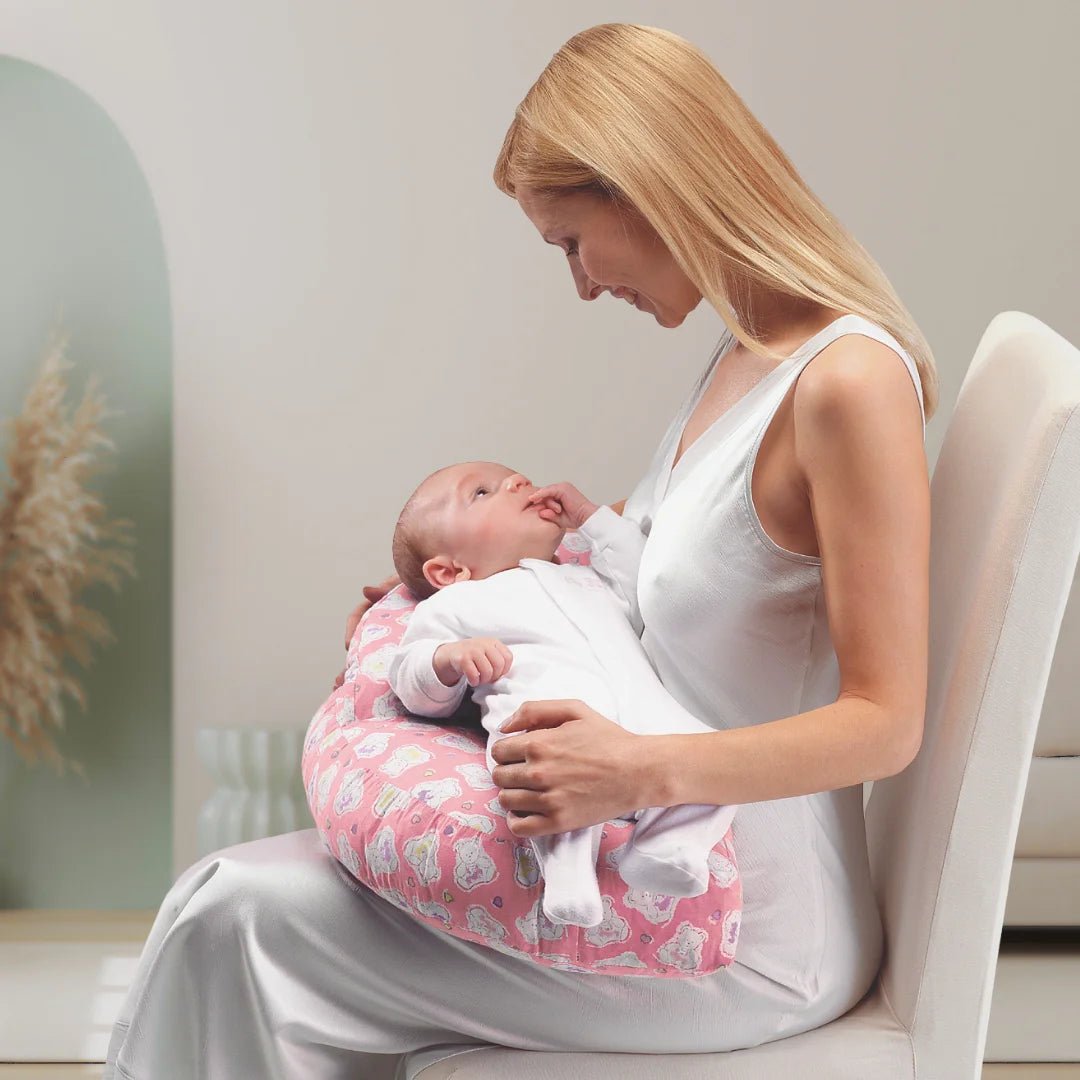 Sophie Inflatable Nursing Cushion | Soft Cotton, Teddy Bear Print 1