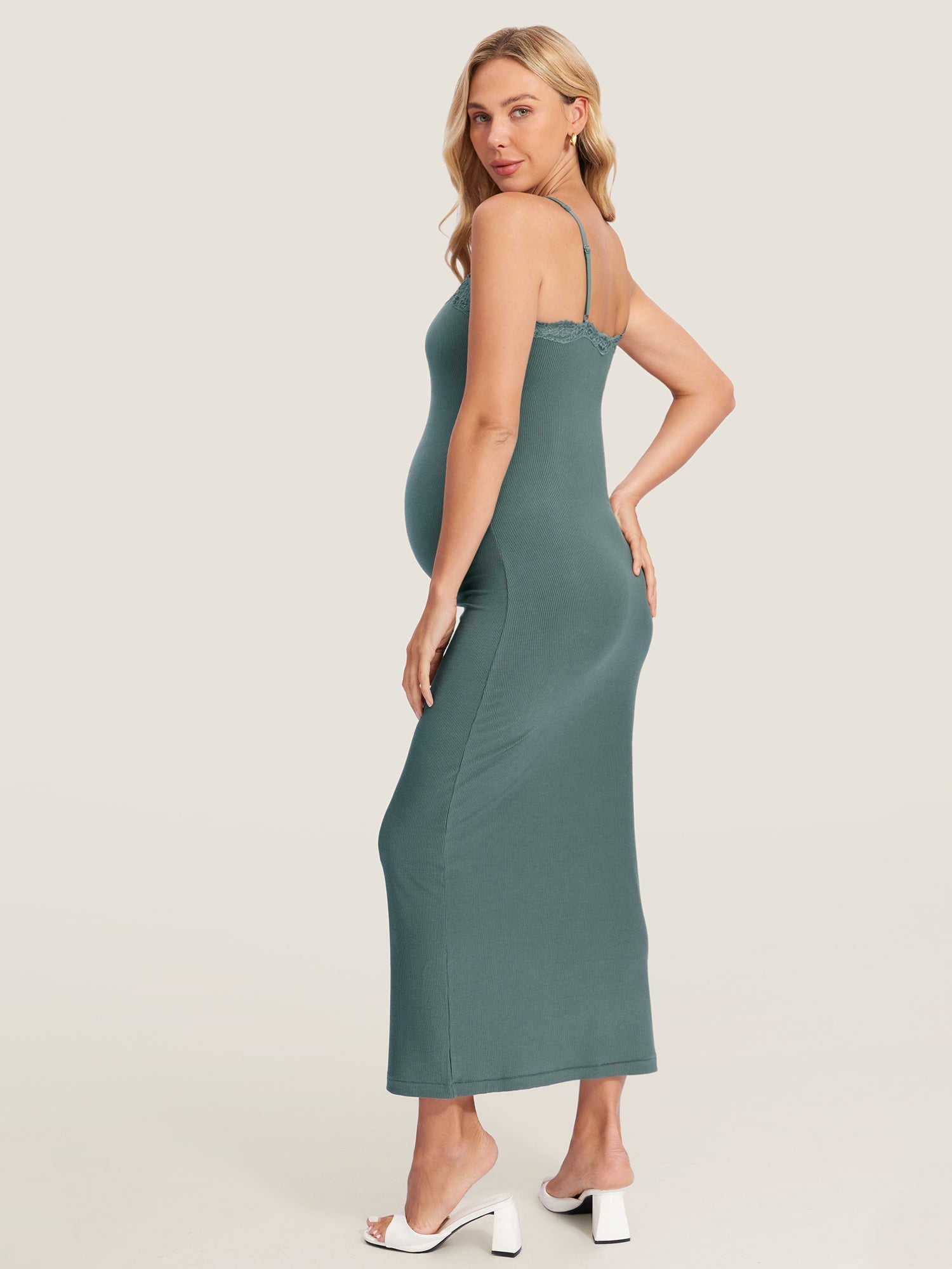 Sophie | Elegant White Maternity Nursing Dress for Photoshoots 1