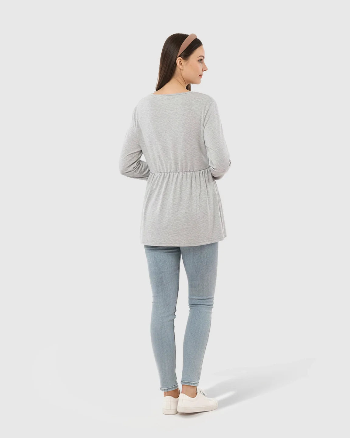 The Nursing Collection  Leopard Panel Long Sleeve Maternity Nursing Top