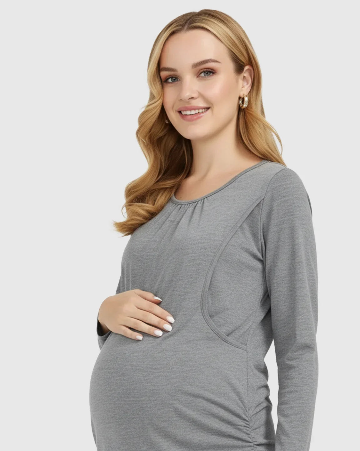 Bump Society – The Nursing Collection: Hidden Nursing Access Long Sleeve Maternity Lounge Set
