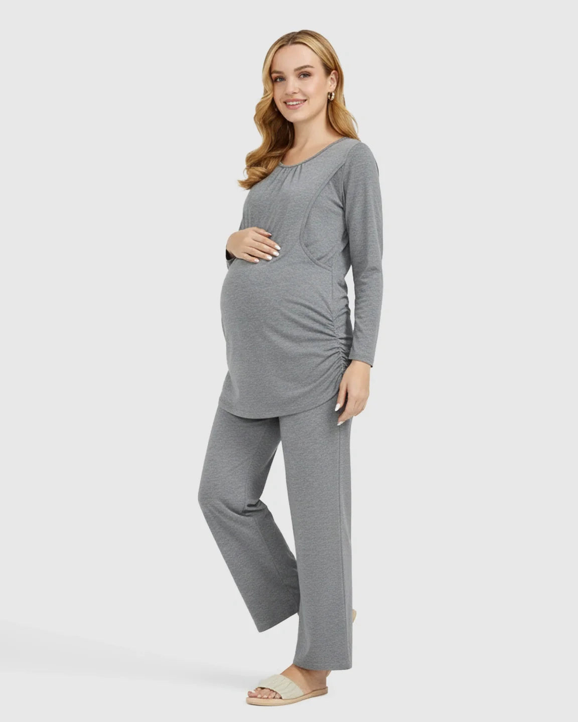 Bump Society – The Nursing Collection: Hidden Nursing Access Long Sleeve Maternity Lounge Set