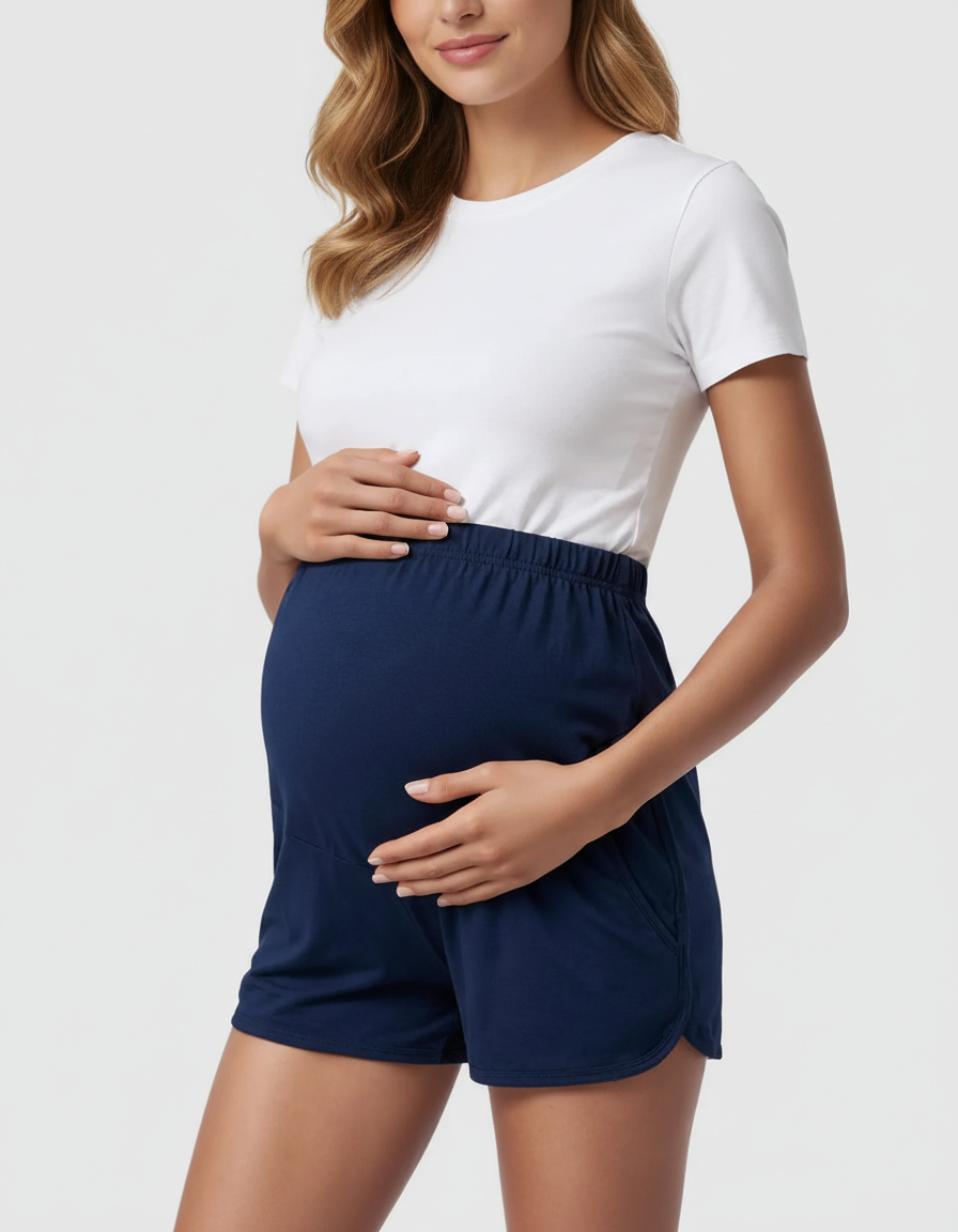 Bump Society – The Comfort Collection: Adjustable Waist Relaxed-Fit Maternity Shorts-Bump Society