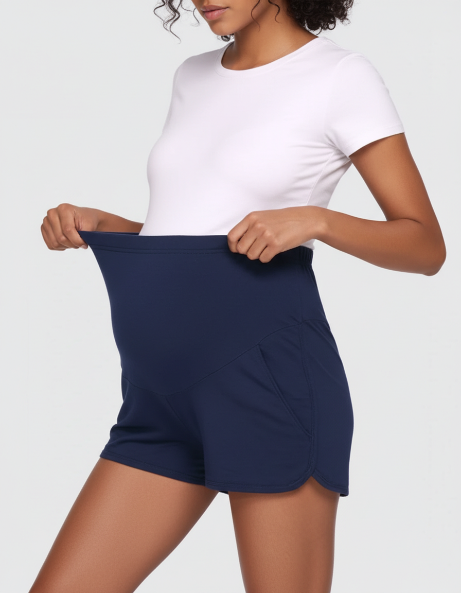 Bump Society – The Comfort Collection: Adjustable Waist Relaxed-Fit Maternity Shorts-Bump Society