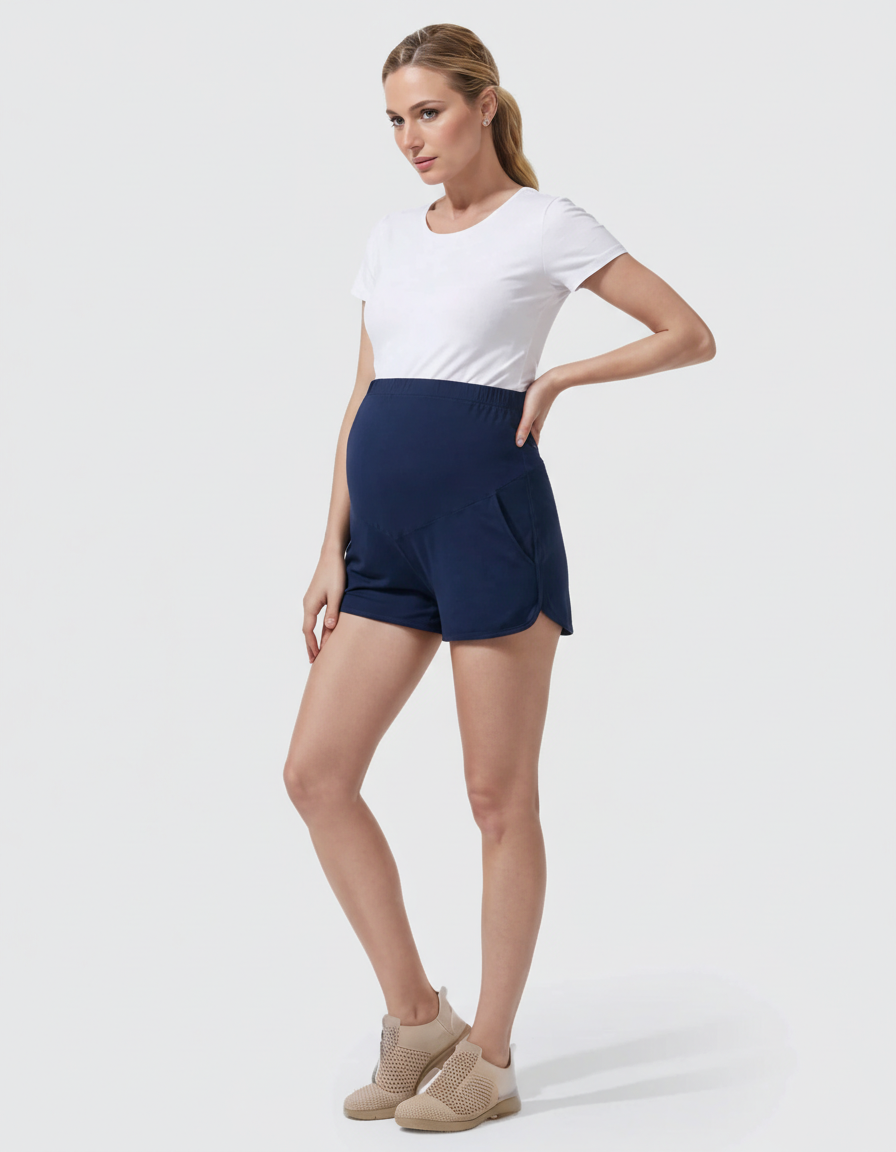 Bump Society – The Comfort Collection: Adjustable Waist Relaxed-Fit Maternity Shorts-Bump Society