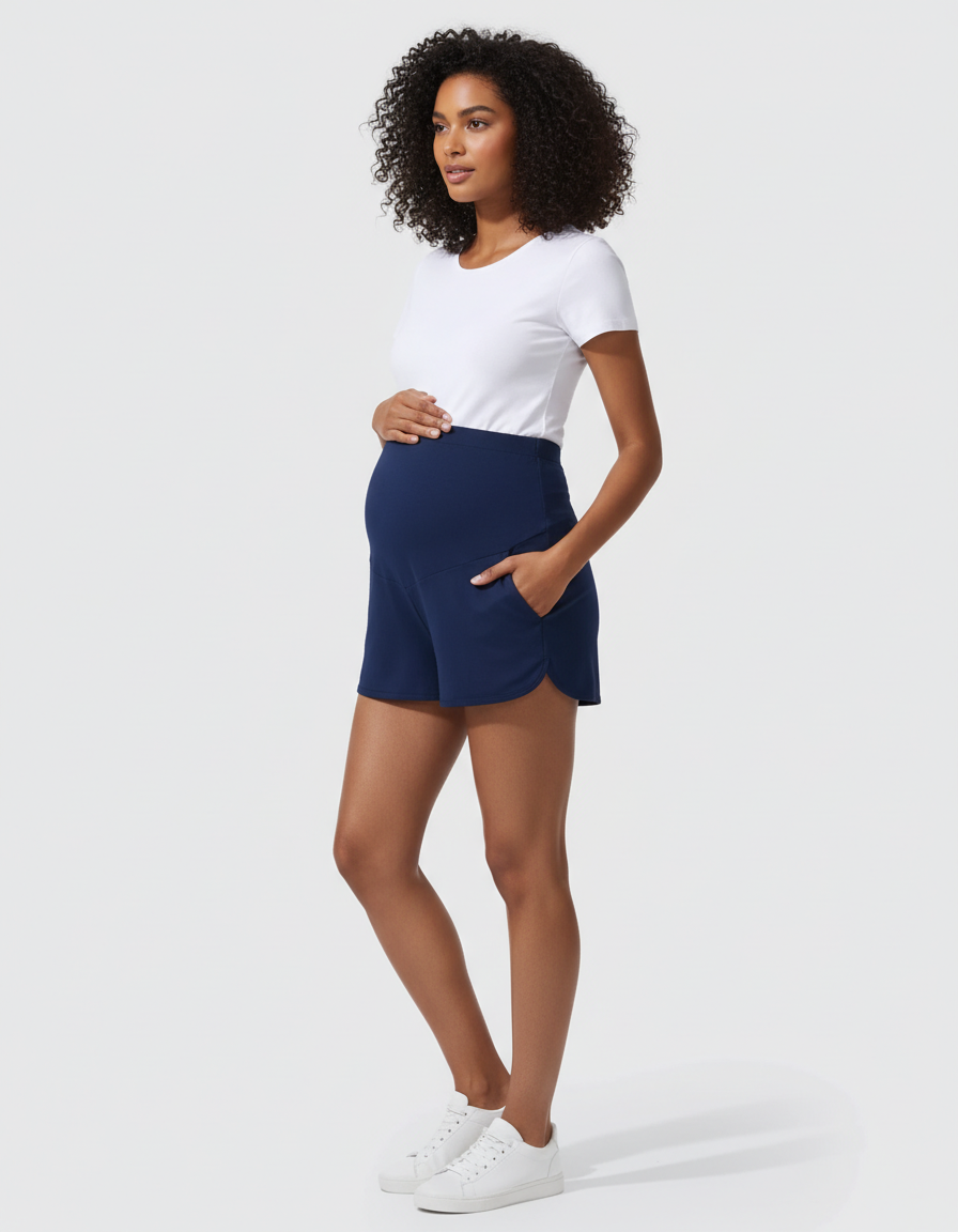 Bump Society – The Comfort Collection: Adjustable Waist Relaxed-Fit Maternity Shorts-Bump Society