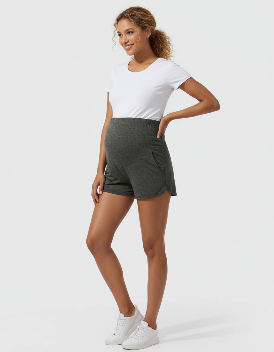 Bump Society – The Comfort Collection: Adjustable Waist Relaxed-Fit Maternity Shorts-Bump Society
