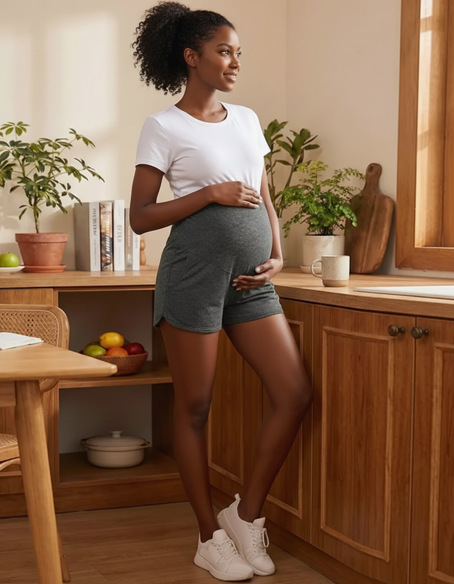 Bump Society – The Comfort Collection: Adjustable Waist Relaxed-Fit Maternity Shorts-Bump Society