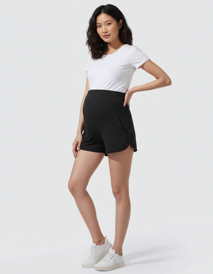 Bump Society – The Comfort Collection: Adjustable Waist Relaxed-Fit Maternity Shorts-Bump Society