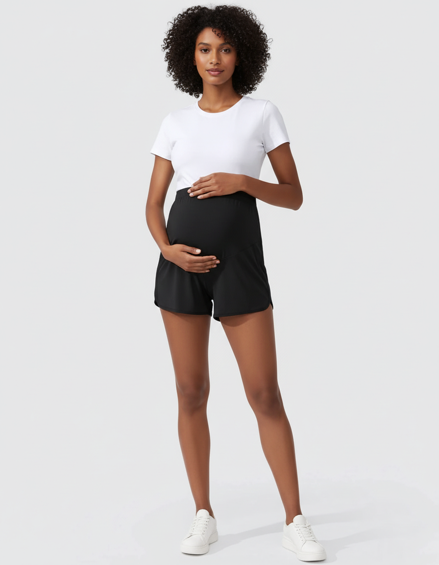 Bump Society – The Comfort Collection: Adjustable Waist Relaxed-Fit Maternity Shorts-Bump Society