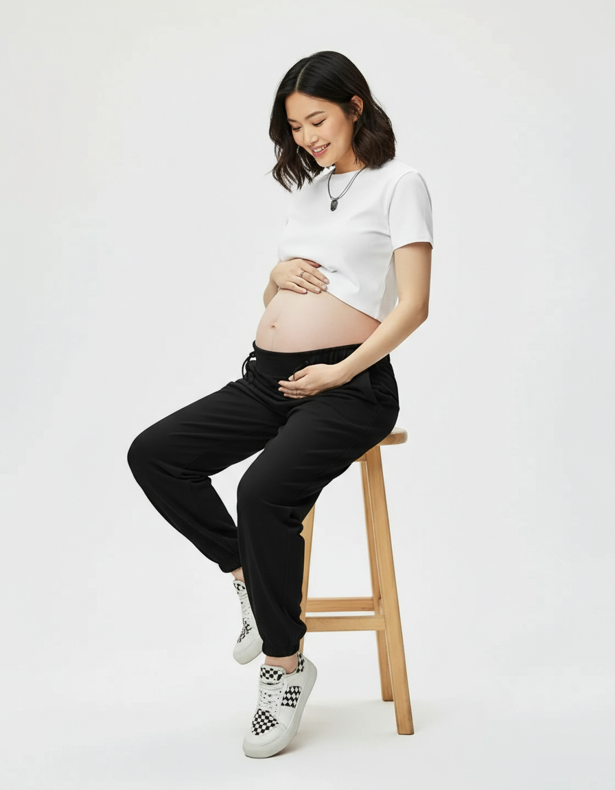 Bump Society – The Comfort Collection: Bump-Friendly High-Rise Maternity Joggers-Bump Society