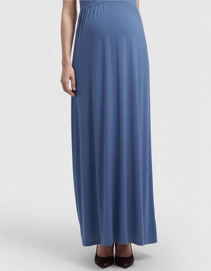 Bump Society – The Comfort Collection: Crossover V-Neck Flowy Silhouette Maternity Maxi Dress-Bump Society