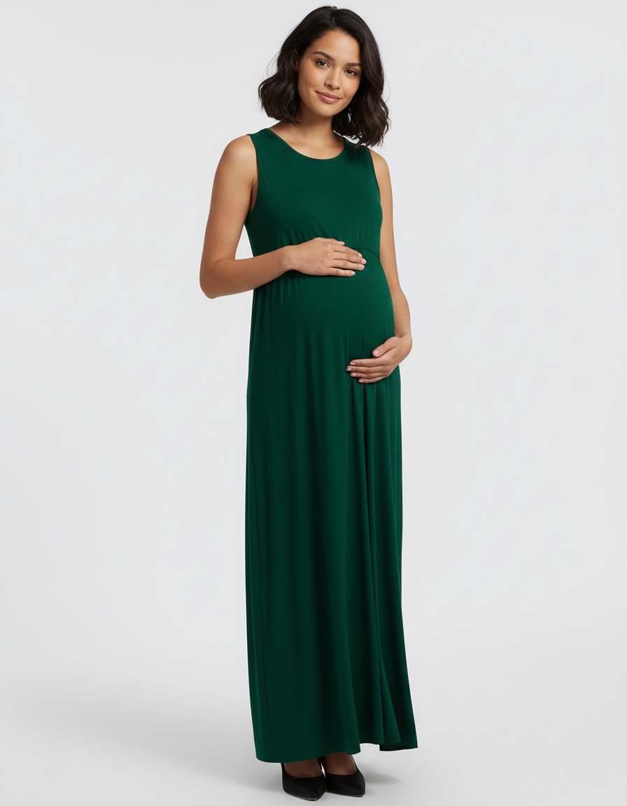 Bump Society – The Comfort Collection: Crossover V-Neck Flowy Silhouette Maternity Maxi Dress-Bump Society
