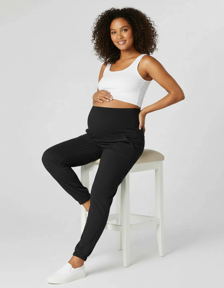 Bump Society – The Comfort Collection: Cuffed Ankle Casual Maternity Joggers-Bump Society
