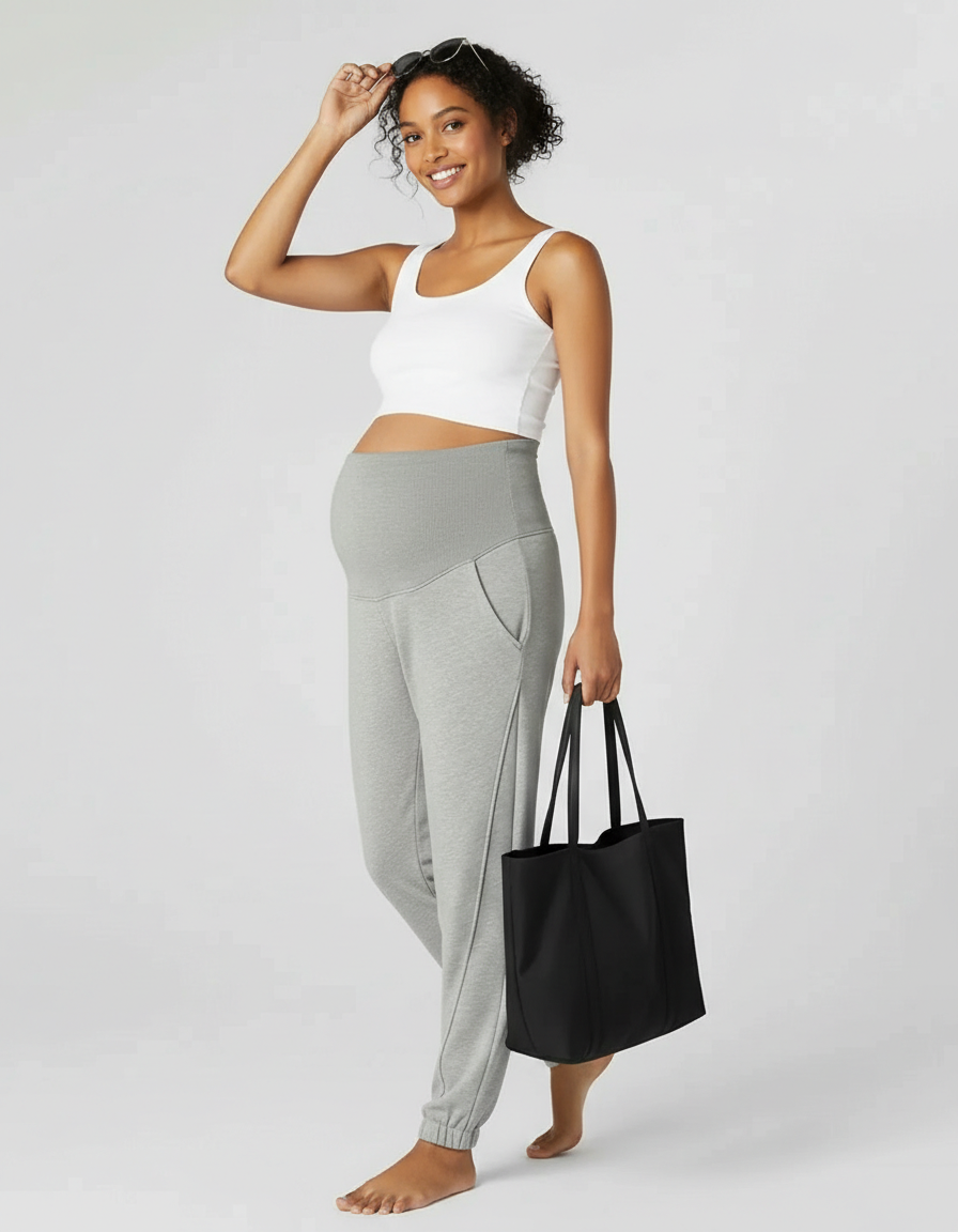 Bump Society – The Comfort Collection: Cuffed Ankle Casual Maternity Joggers-Bump Society