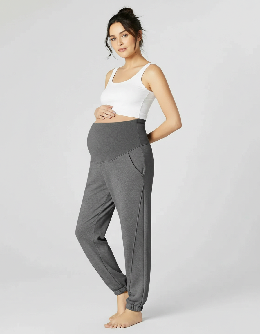 Bump Society – The Comfort Collection: Cuffed Ankle Casual Maternity Joggers-Bump Society