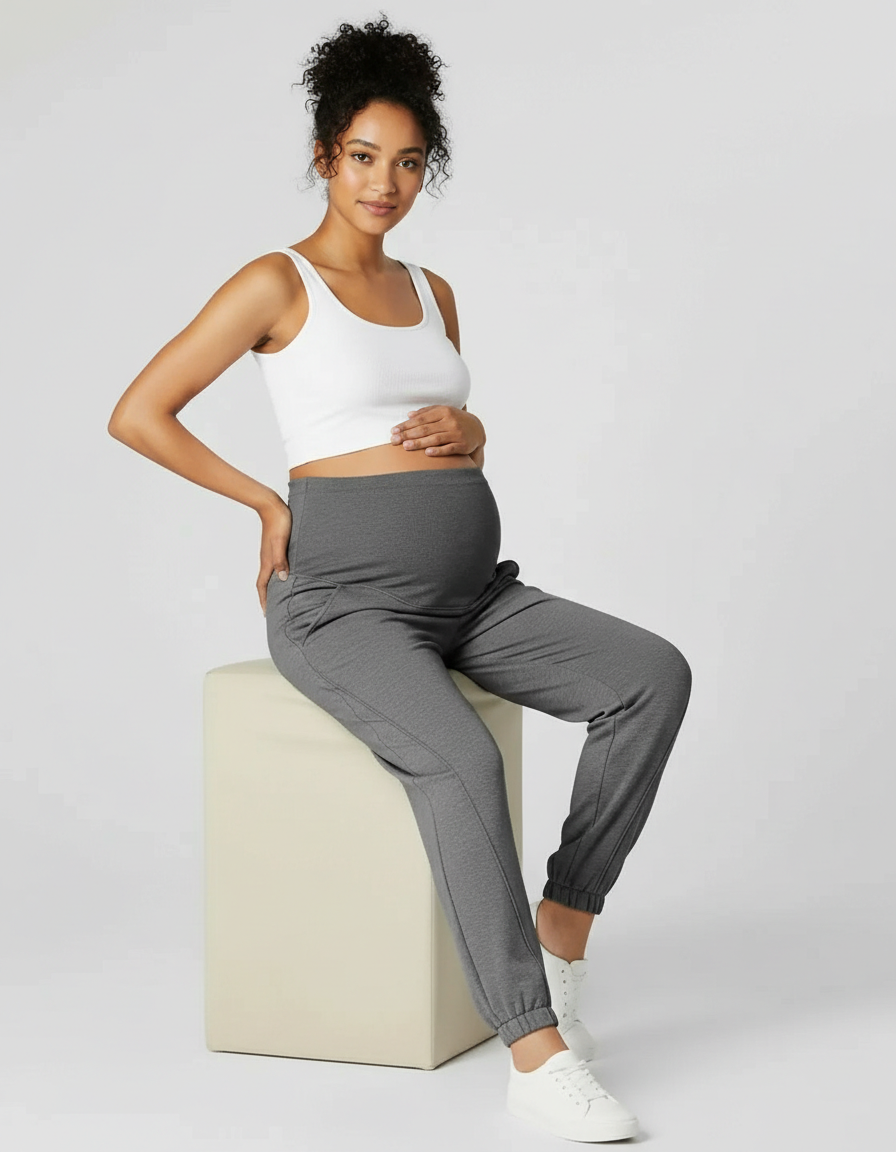 Bump Society – The Comfort Collection: Cuffed Ankle Casual Maternity Joggers-Bump Society