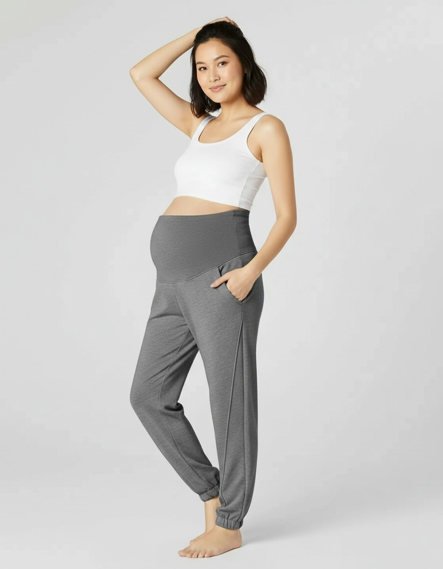 Bump Society – The Comfort Collection: Cuffed Ankle Casual Maternity Joggers-Bump Society