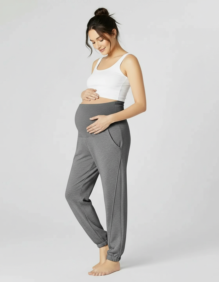 Bump Society – The Comfort Collection: Cuffed Ankle Casual Maternity Joggers-Bump Society