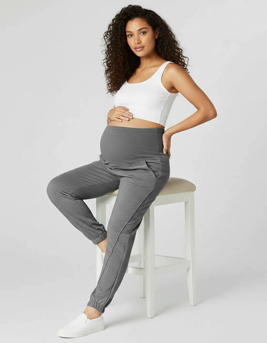 Bump Society – The Comfort Collection: Cuffed Ankle Casual Maternity Joggers-Bump Society