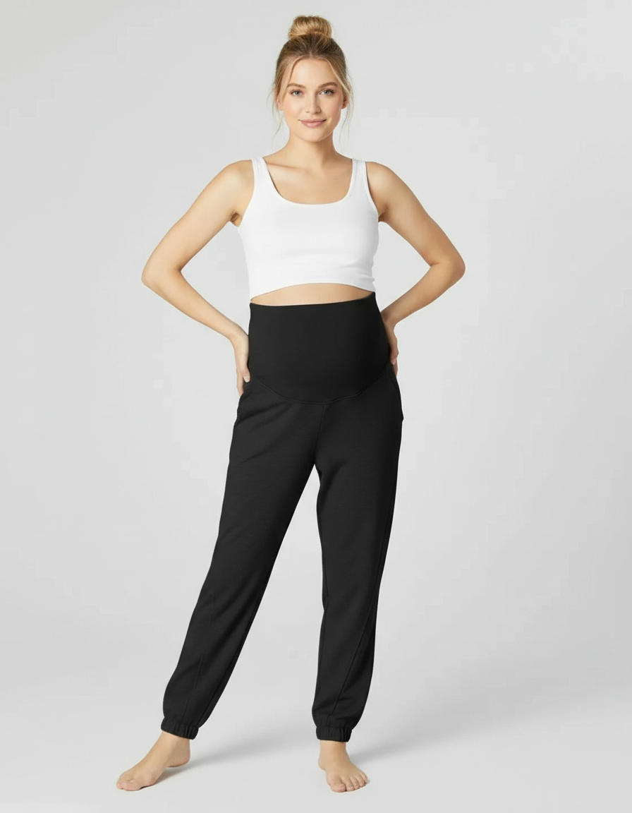 Bump Society – The Comfort Collection: Cuffed Ankle Casual Maternity Joggers-Bump Society
