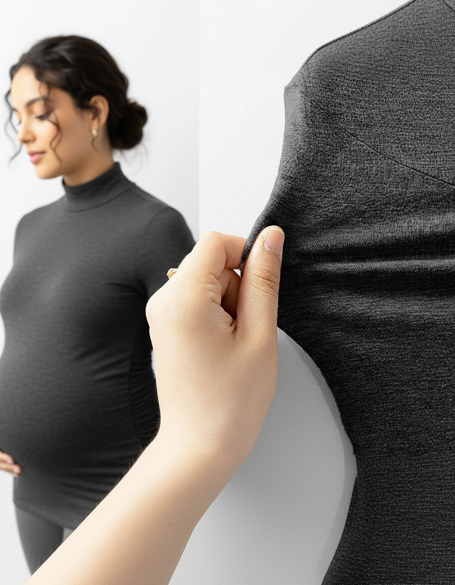 Bump Society – The Comfort Collection: Elastic High Waist Seven Point Maternity Pants-Bump Society