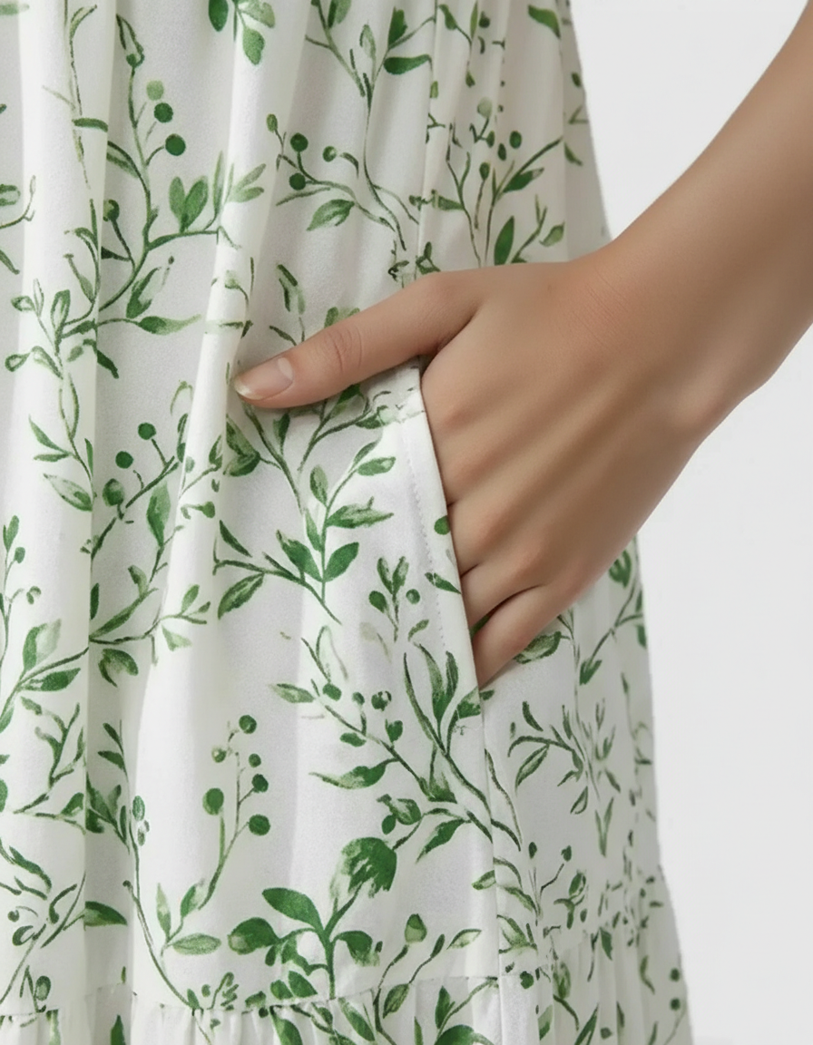 Bump Society – The Comfort Collection: Empire Waist Tiered Maternity Midi Dress-Bump Society