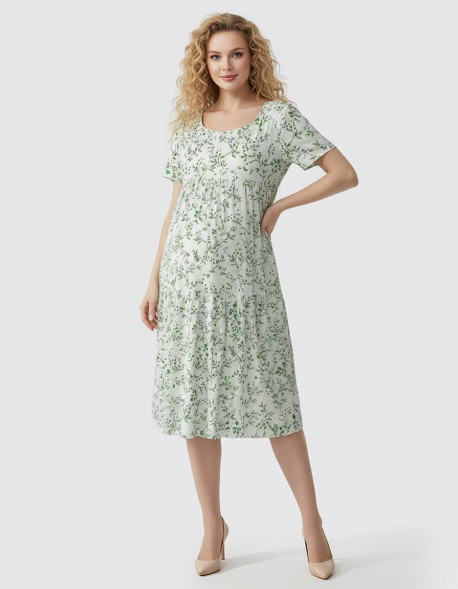 Bump Society – The Comfort Collection: Empire Waist Tiered Maternity Midi Dress-Bump Society