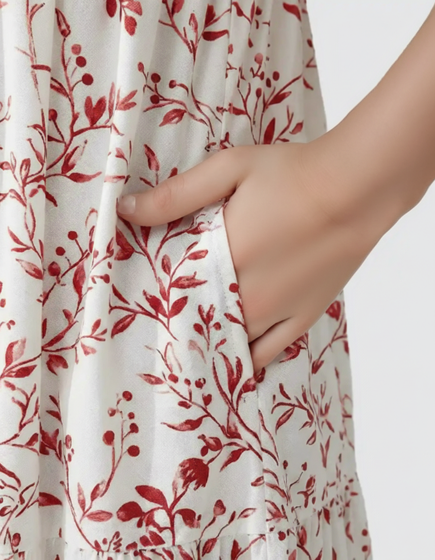 Bump Society – The Comfort Collection: Empire Waist Tiered Maternity Midi Dress-Bump Society
