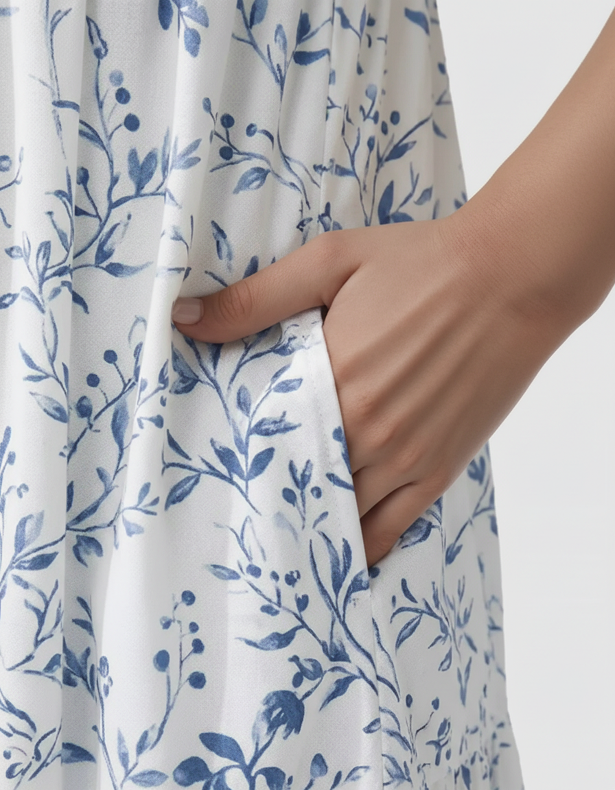 Bump Society – The Comfort Collection: Empire Waist Tiered Maternity Midi Dress-Bump Society