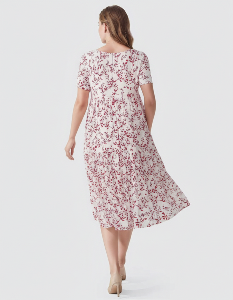 Bump Society – The Comfort Collection: Empire Waist Tiered Maternity Midi Dress-Bump Society