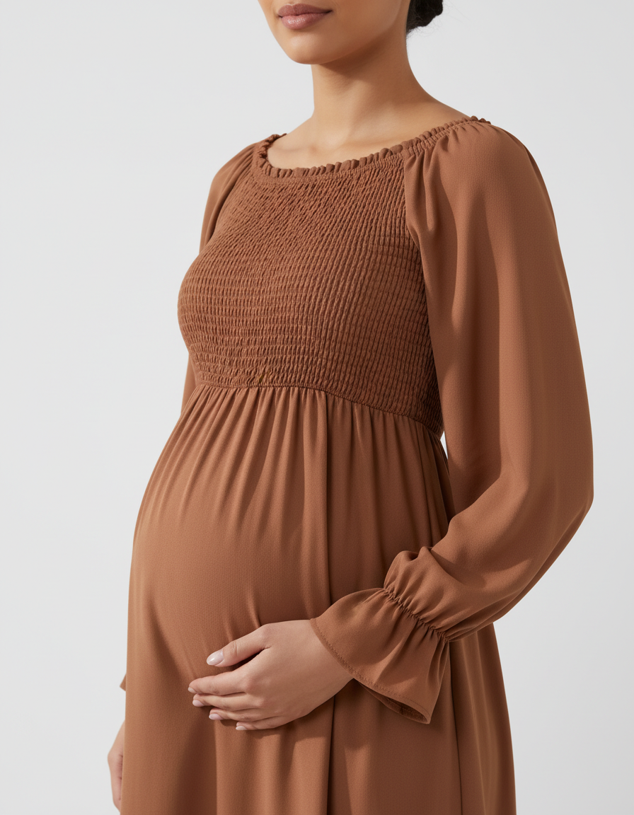 Bump Society – The Comfort Collection: Flared Sleeve A-line Babydoll Maternity Dress-Bump Society