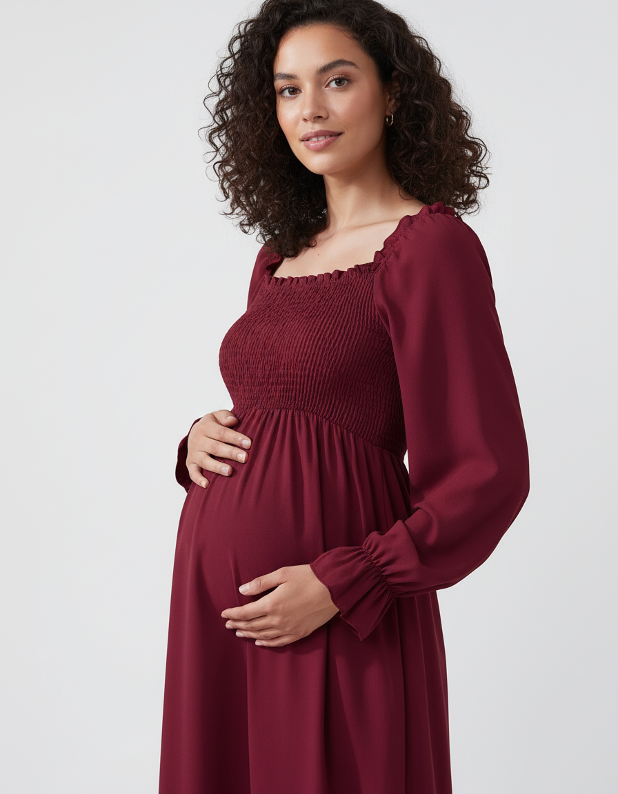 Bump Society – The Comfort Collection: Flared Sleeve A-line Babydoll Maternity Dress-Bump Society