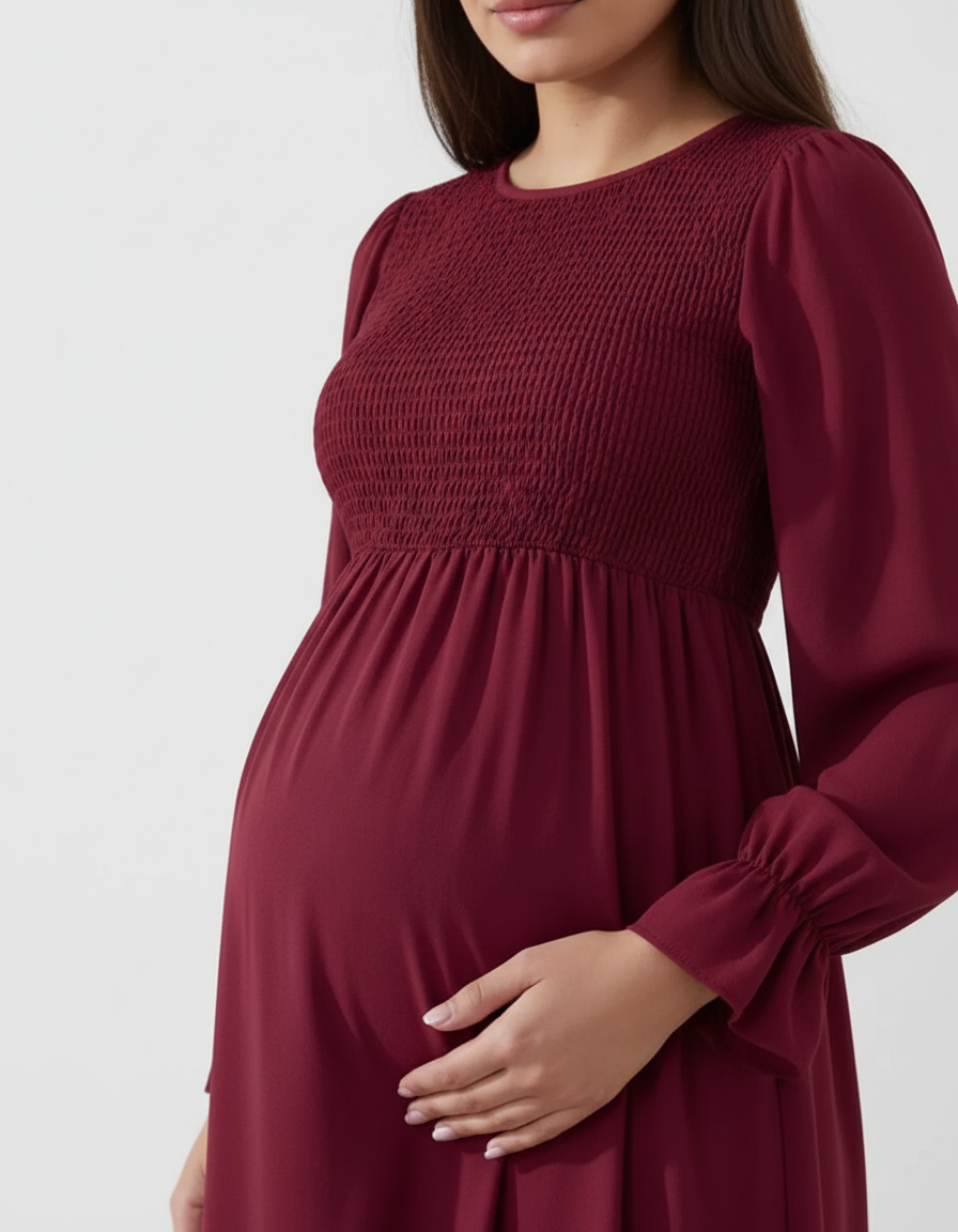 Bump Society – The Comfort Collection: Flared Sleeve A-line Babydoll Maternity Dress-Bump Society