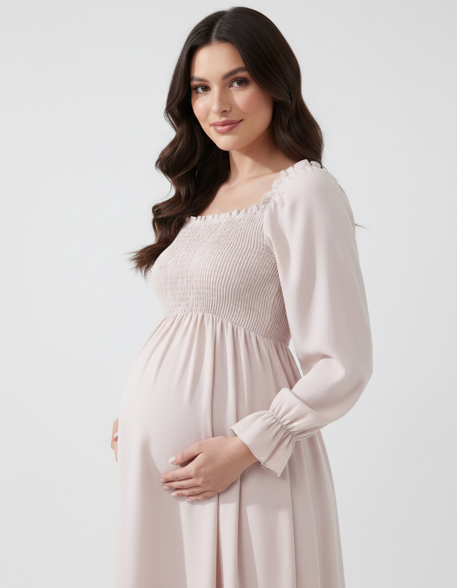Bump Society – The Comfort Collection: Flared Sleeve A-line Babydoll Maternity Dress-Bump Society