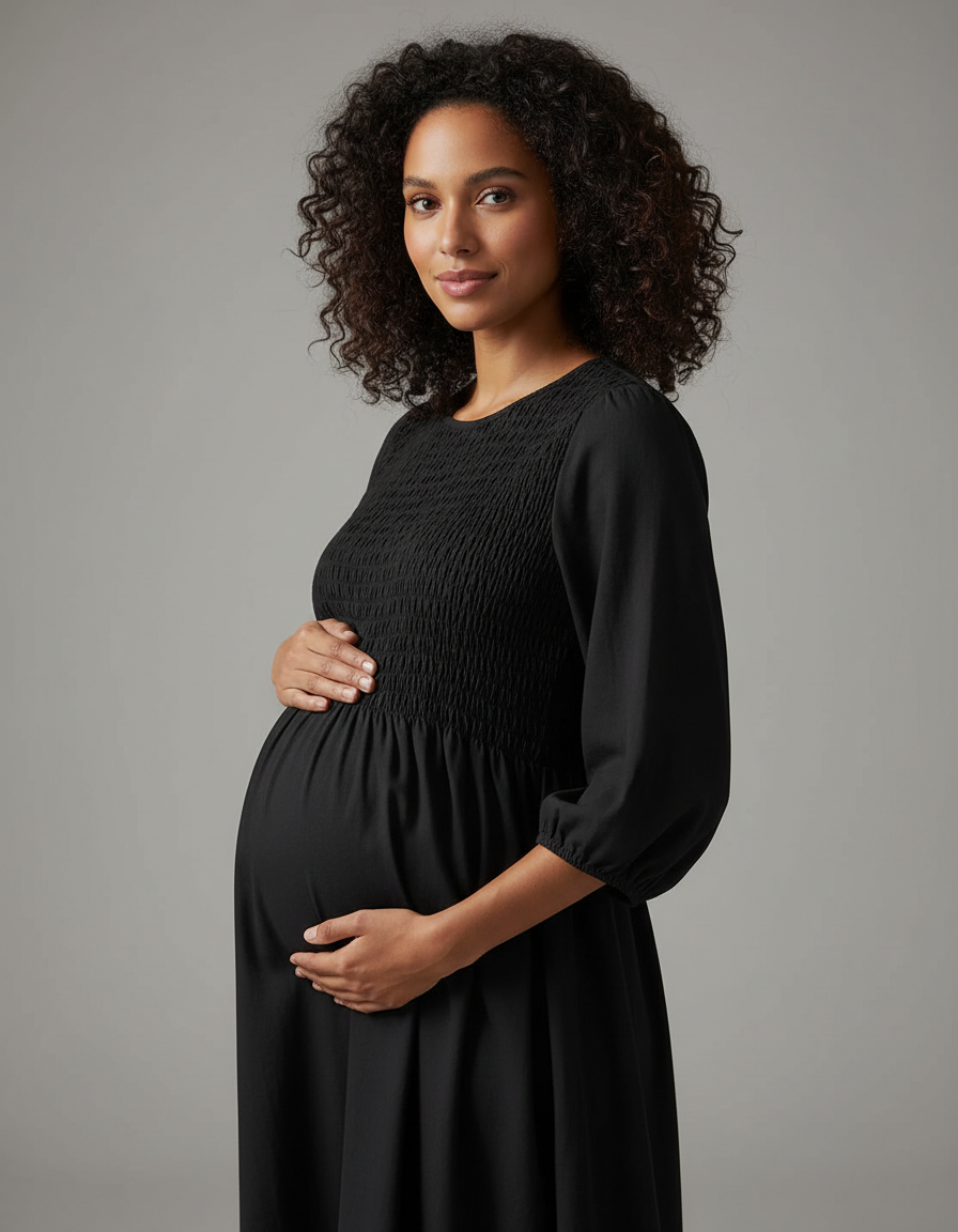 Bump Society – The Comfort Collection: Flared Sleeve A-line Babydoll Maternity Dress-Bump Society