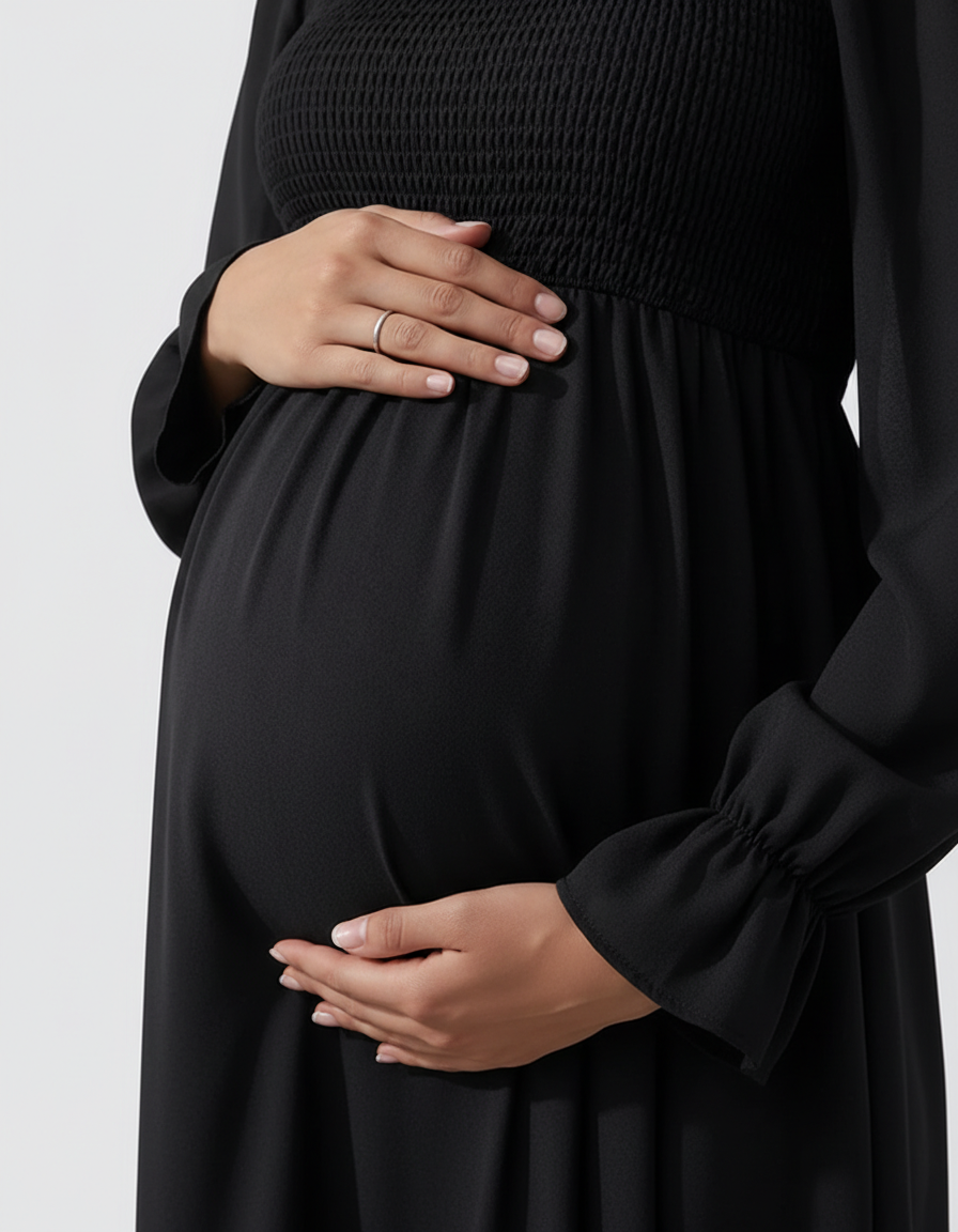 Bump Society – The Comfort Collection: Flared Sleeve A-line Babydoll Maternity Dress-Bump Society