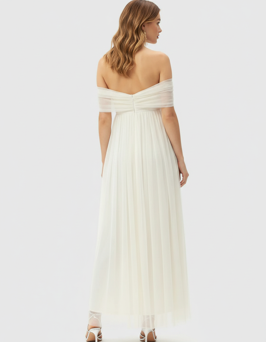 Bump Society – The Comfort Collection: Flowing Off-Shoulder Maternity Gown-Bump Society